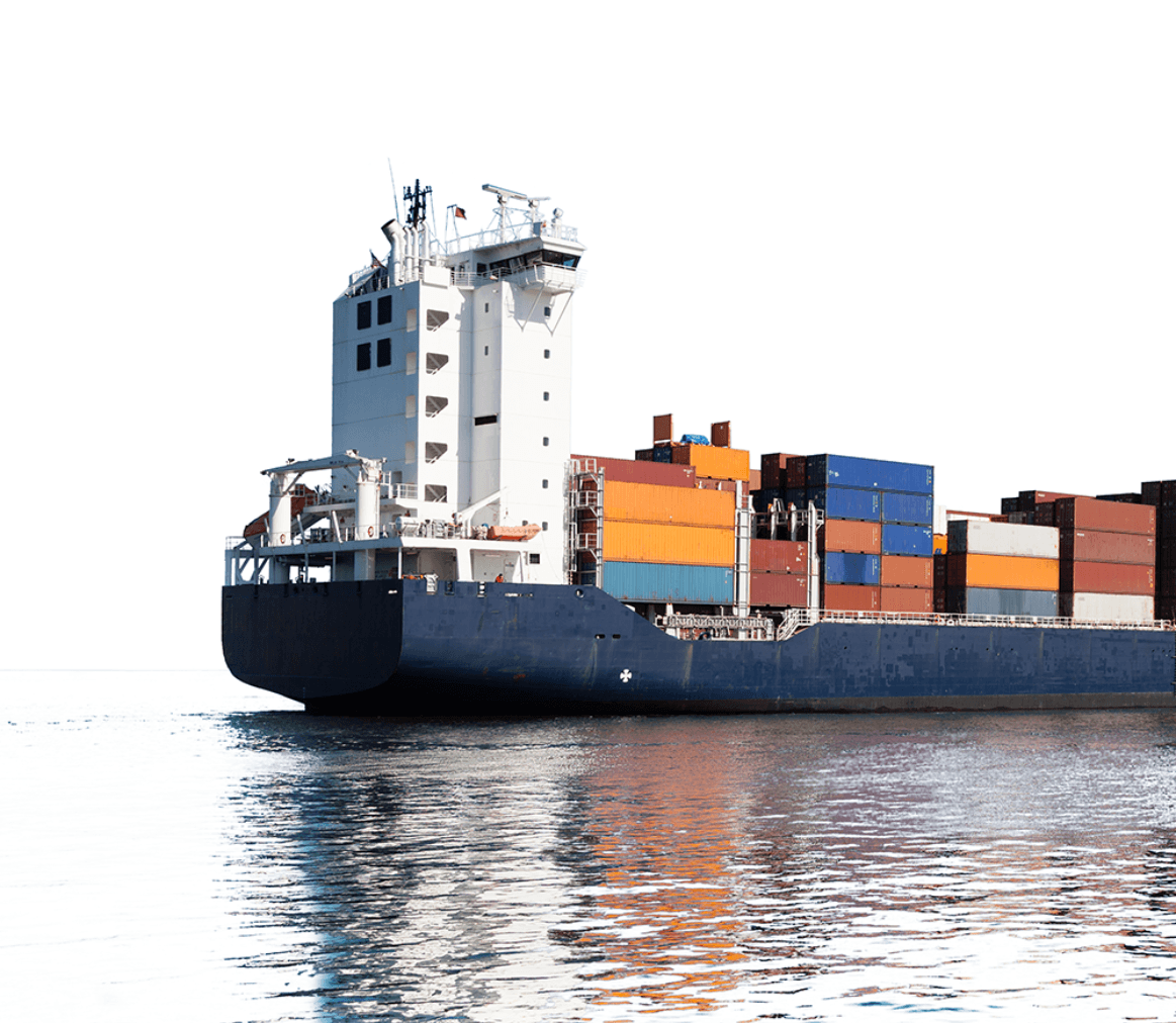 Container ship carrying global cargo