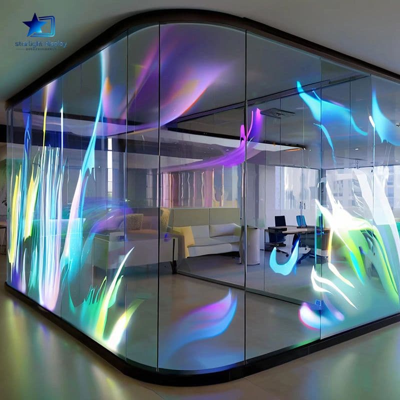 Futuristic Brilliance - Luxury Holographic LED Glass Partition($:196.18)